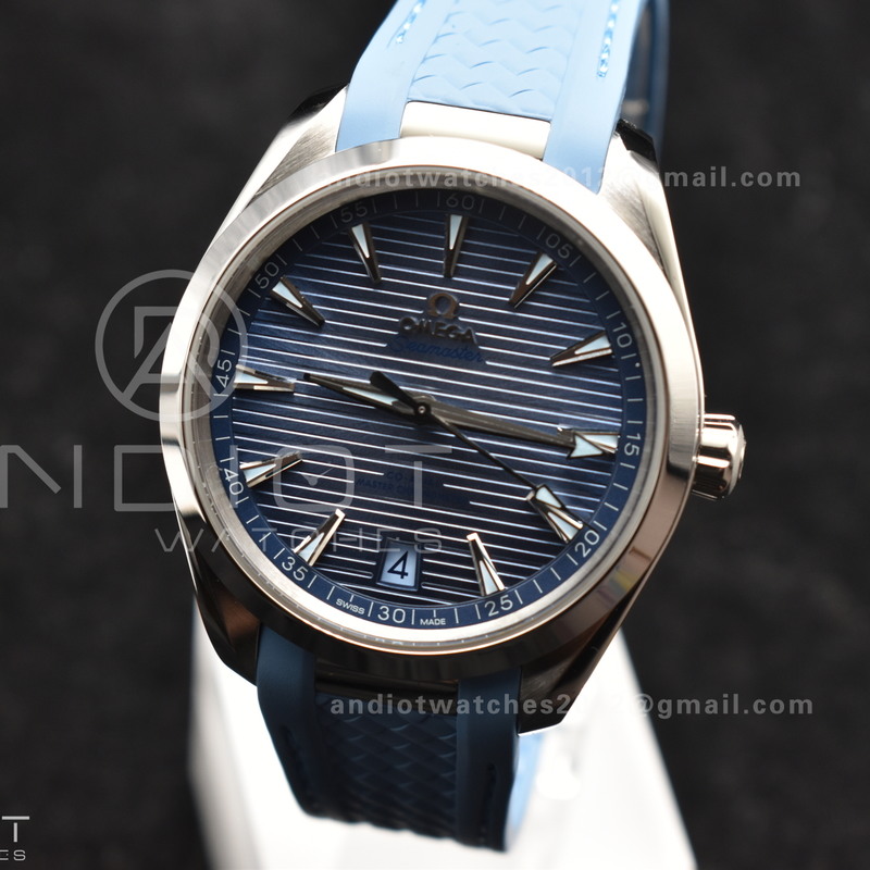 Aqua Terra 41mm VSF 1:1 Best Edition Summer Blue Dial on Blue Rubber Strap A8900 Super Clone